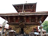 Kathmandu Changu Narayan 16 Changu Narayan Temple Main Entrance The main entrance to the Changu Narayan Temple is on the west side with two of the traditional symbols of Vishnu on the pillars to the left and right  the chakra wheel and conch shell.